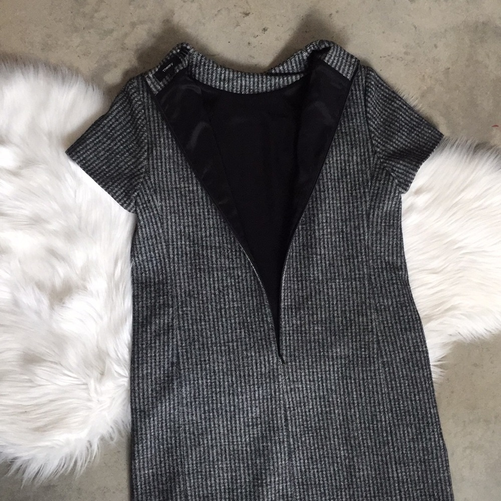 Theory Gray Ribbed Mini Dress - Picture 6 of 8